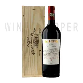 Вино La Fleur de Chateau Haut Piquat Lussac Saint-Emilion AOC 2015 wooden box 1.5 л