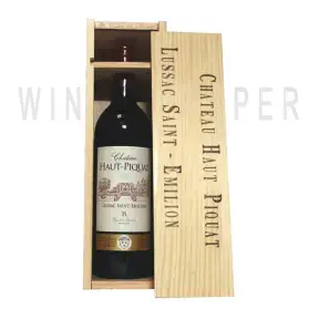 Вино Chateau Haut-Piquat Lussac Saint-Emilion AOC 2015 wooden box 0.75 л