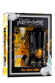 Джин Puerto de Indias Pure Black Gin Promo Pack 0.7 л