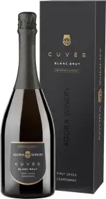 Игристое вино вино Agora Cuvee Pinot Grigio Chardonnay Brut, gift box, 0.75 л