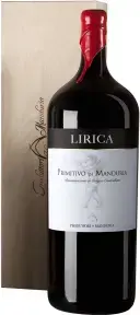 Вино Produttori di Manduria Lirica Primitivo di Manduria DOP, 2020, wooden box, 15 л