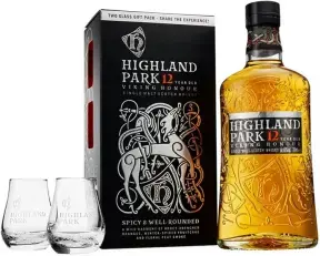 Виски Highland Park 12 Years Old, gift box with 2 glasses, 0.7 л