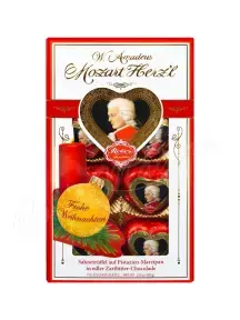  Набор конфет Reber Mozart сердечки-мини в новогодней упаковке 80 г