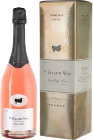 Игристое вино Les Celliers Jean d'Alibert Le Grand Noir Rose Brut Reserve Languedoc AOP, 2018, gift box, 0.75 л