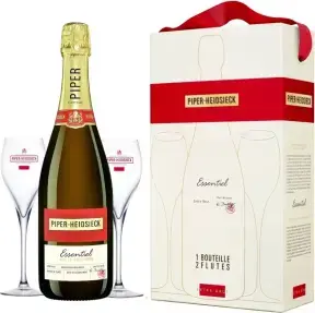 Игристое вино Piper-Heidsieck Essentiel Cuvee Reservee Extra Brut, gift box with 2 glasses, 0.75 л