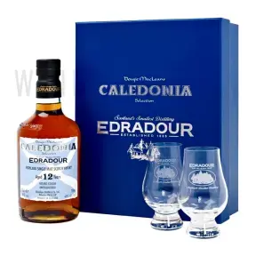 Виски Edradour Caledonia 12 years old gift box with 2 glasses 0.7 л