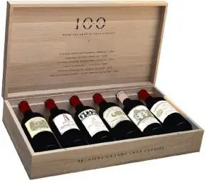 Вино 100 Points Premiers Grands Crus Classes, wooden box of 6 bottles, 0.75 л