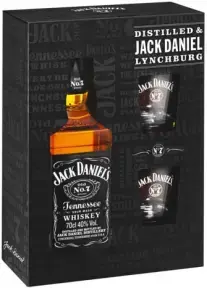 Виски Jack Daniel's, gift box with 2 glasses, 0.7 л