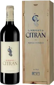 Вино Le Bordeaux de Citran Rouge Bordeaux AOC, wooden box, 2022 0.75 л