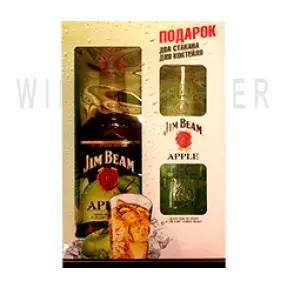 Виски Jim Beam Apple gift box + 2 glasses 0.7 л