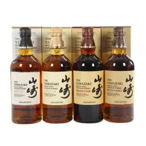 Виски Yamazaki Tsukuriwake, Limited Edition, set of 4 bottles, Puncheon, Peated Malt, Spanish Oak, Mizunara, 2022, 0.7 л