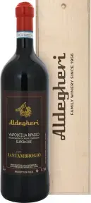 Вино Cantine Aldegheri Valpolicella Ripasso Santambrogio Classico Superiore DOC, 2018, wooden box, 3 л