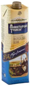 Вино Монастырская трапеза Белое полусладкое, 1 л