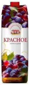 Вино Старокрестьянское Красное Полусладкое, 1 л
