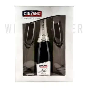 Игристое вино Cinzano Asti Spumante DOCG gift box with 2 glasses 0.75 л