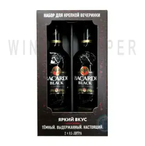 Ром Bacardi Black 2 bottles gift set 2 бут* 1 л