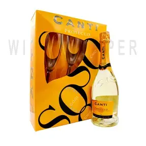 Игристое вино Canti Prosecco + 2 glasses, gift box 2018 0.75 л
