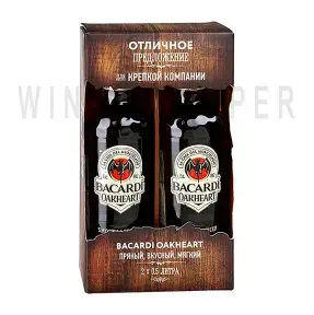 Ром Bacardi OakHeart, gift box with 2 bottles, 0.5 л