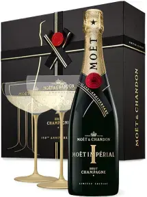 Шампанское Moet & Chandon Brut Imperial Edition 150th Anniversary, gift box with 2 glasses, 0.75 л