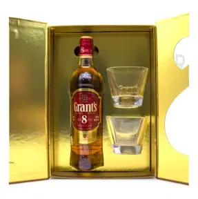 Виски Grants 8 Years Old gift box with glasses 0.7 л