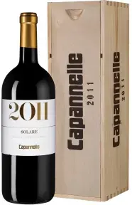 Вино Capannelle Solare Vino da Tavola di Toscana Rosso IGT Sangiovese wooden box, 2011, 1.5 л