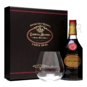 Бренди Cardenal Mendoza Carta Real Solera Gran Reserva Brandy de Jerez, gift box with glass, 0.7 л
