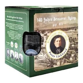 Пиво Ayinger, Altbairisch Dunkel Unfiltriert, 5 bottles & mug in box 2.5 л