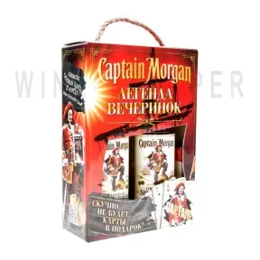 Ром Captain Morgan Spiced Gold, gift box with 2 bottles and cards, 0.5 л