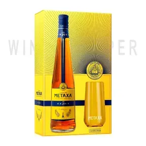 Бренди Metaxa 5*, gift box with 2 glasses