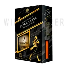 Виски Johnnie Walker Black Label glass in gift box 0.75 л