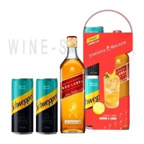 Виски Johnnie Walker Red Label, gift box with 2 Schweppes Bitter Lemon 0.7 л