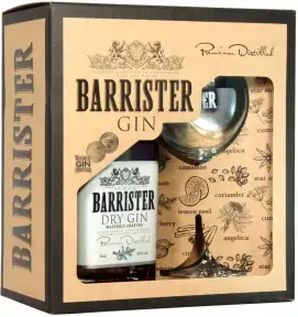 Джин Barrister Dry Gin gift box with glass 0.7 л
