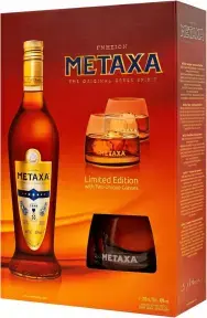 Бренди Metaxa 7*, gift box with 2 glasses 0.7 л