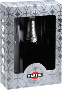 Игристое вино Asti Martini, gift box with 2 glasses, 0.75 л