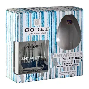 Коньяк Godet Antarctica Icy White gift box with glass 0.5 л