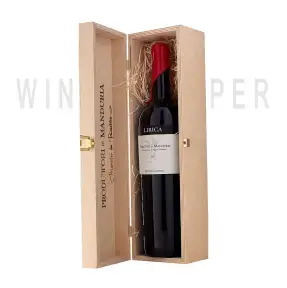 Вино Produttori di Manduria Lirica Riserva Primitivo di Manduria DOP 2017 wooden box 5 л