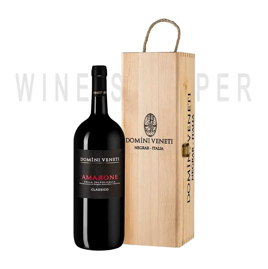 Вино Domini Veneti Amarone della Valpolicella Classico DOC 2018 wooden box 1.5 л