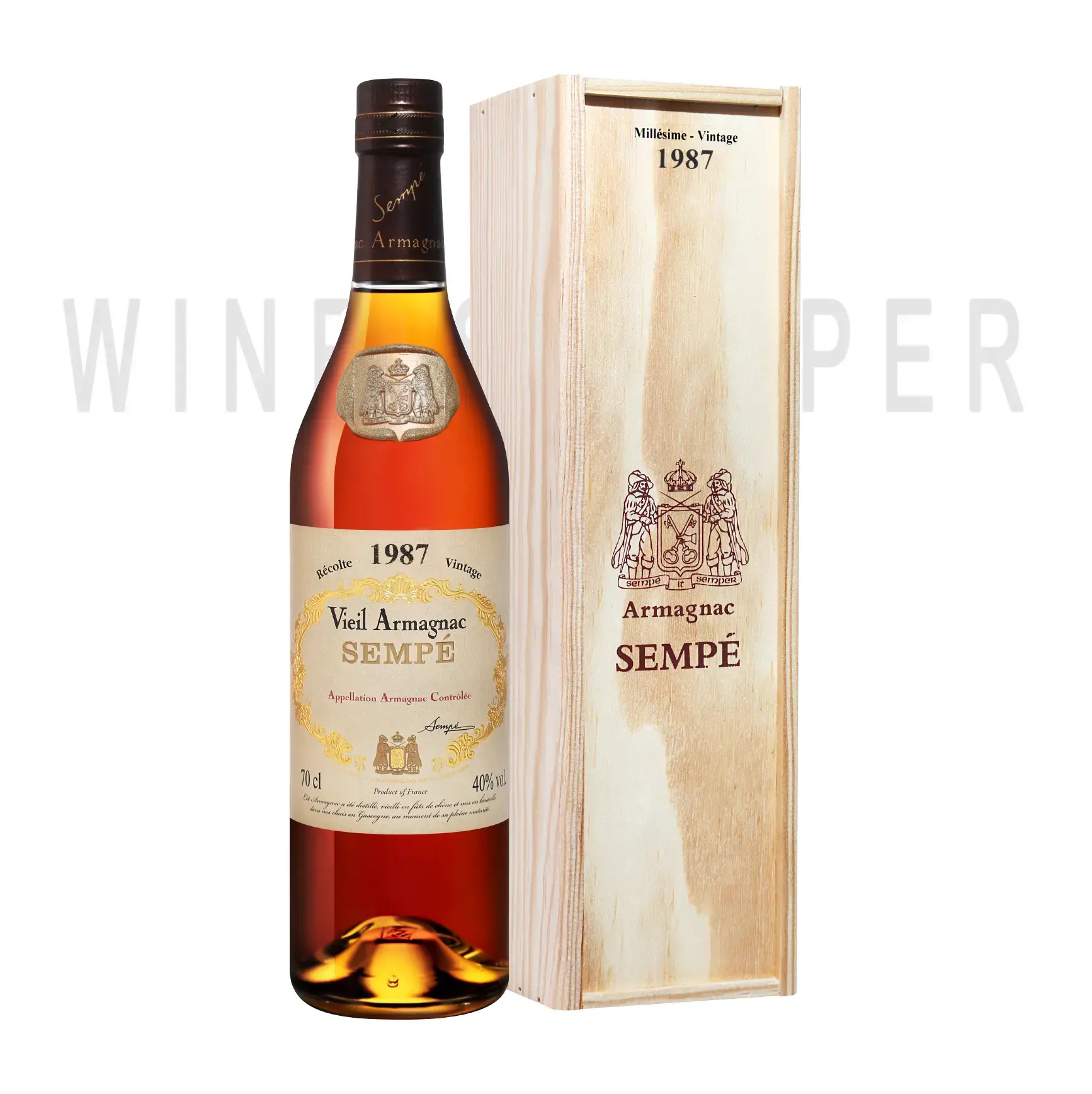 Арманьяк Sempe Vieil Armagnac 1987 wooden box 0.7 л