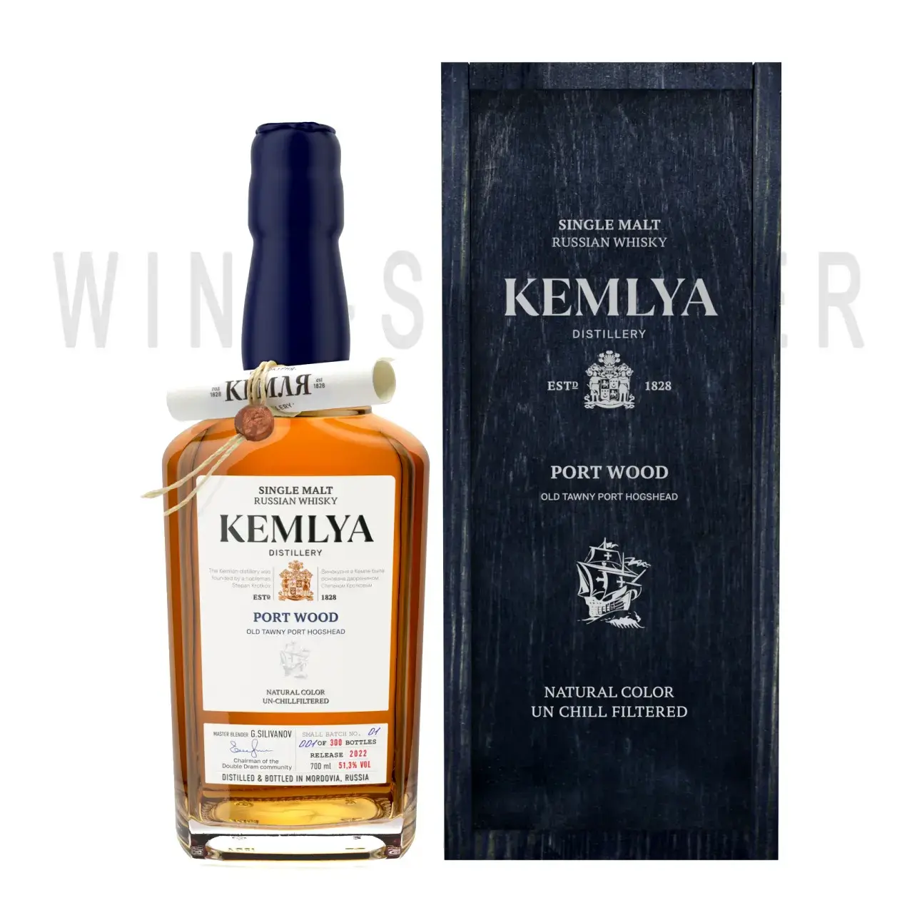 Виски Kemlya Port Wood wooden box 0.7 л