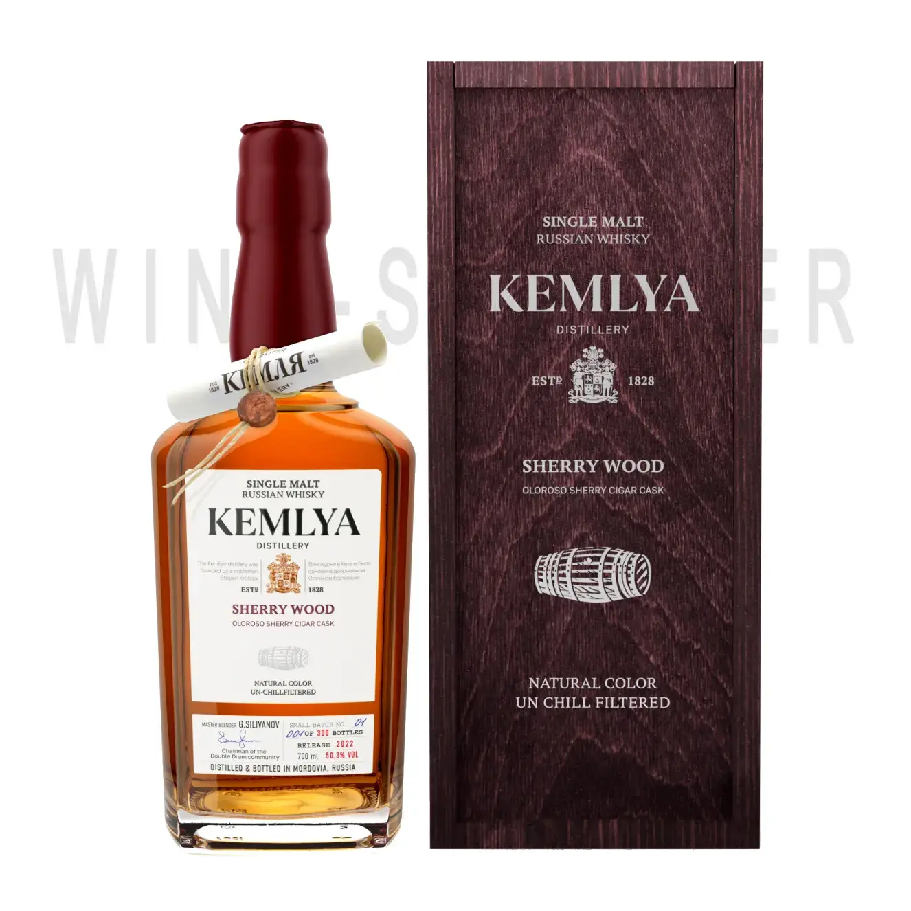 Виски Kemlya Sherry Wood wooden box 0.7 л