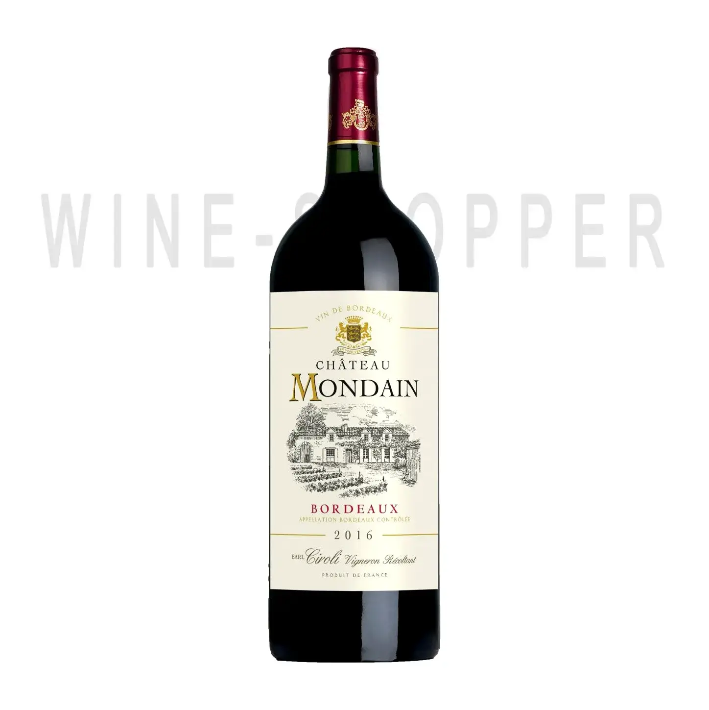 Вино Chateau Mondain Bordeaux AOC 2018 1.5 л