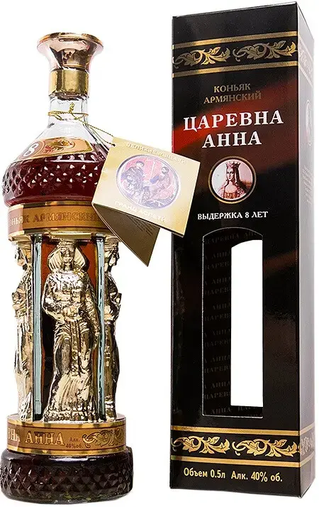 Коньяк  "Царевна Анна" 8-летний, в подарочной коробке, 0.5 л