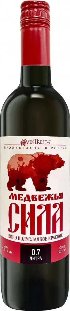 Вино Винтрест-7 Медвежья Сила, 0.7 л