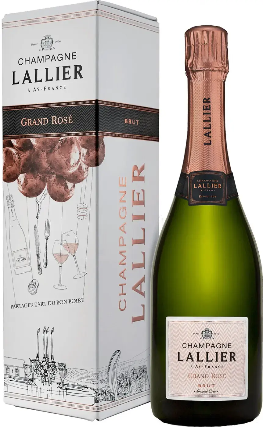 Шампанское вино Champagne Lallier, Grand Rose Brut Grand Cru, Champagne AOC, gift box, 0.75 л