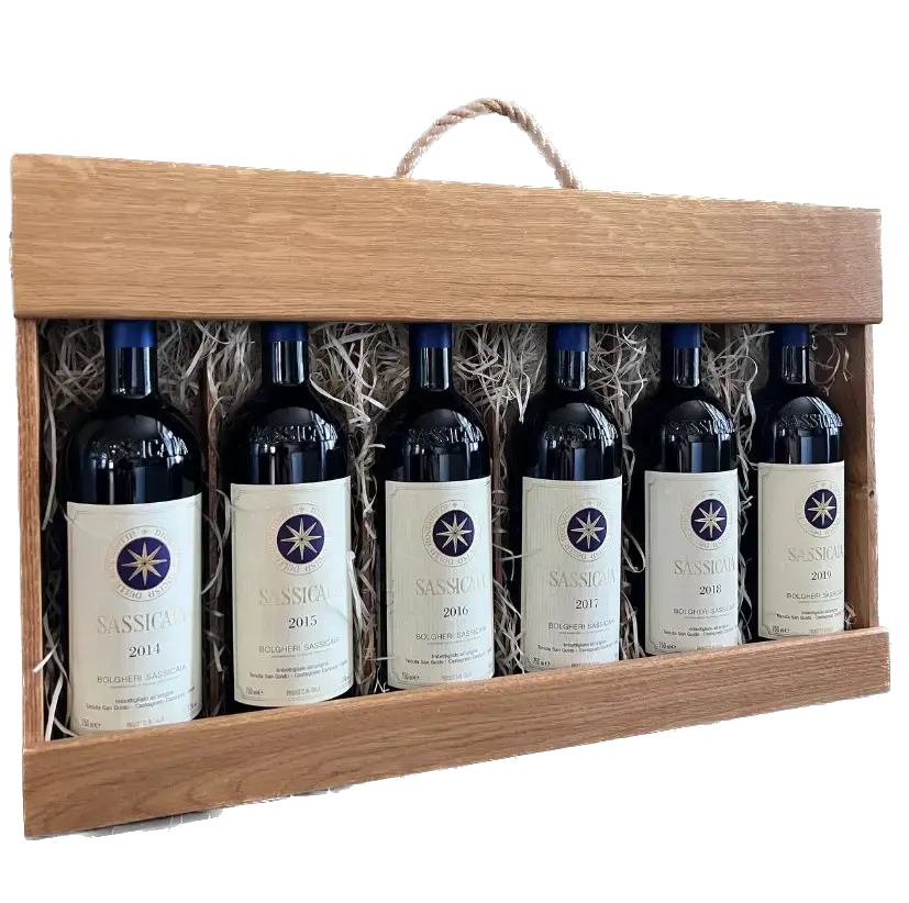 Набор Tenuta San Guido Sassicaia Bolgheri, wooden box of 6 bottles, 2014-2019, 0.75 л