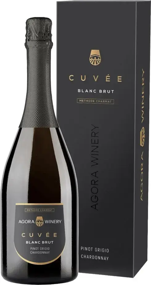 Игристое вино вино Agora Cuvee Pinot Grigio Chardonnay Brut, gift box, 0.75 л