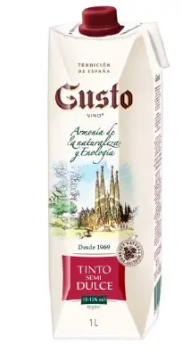 Вино Gusto rouge semi-sweet, 1л