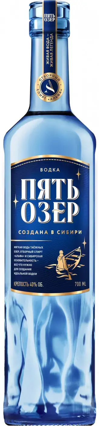 Водка Пять Озер, 0.7 л