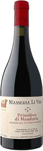 Вино Li Veli, Askos Primitivo di Manduria DOC, 2021, 0.75 л