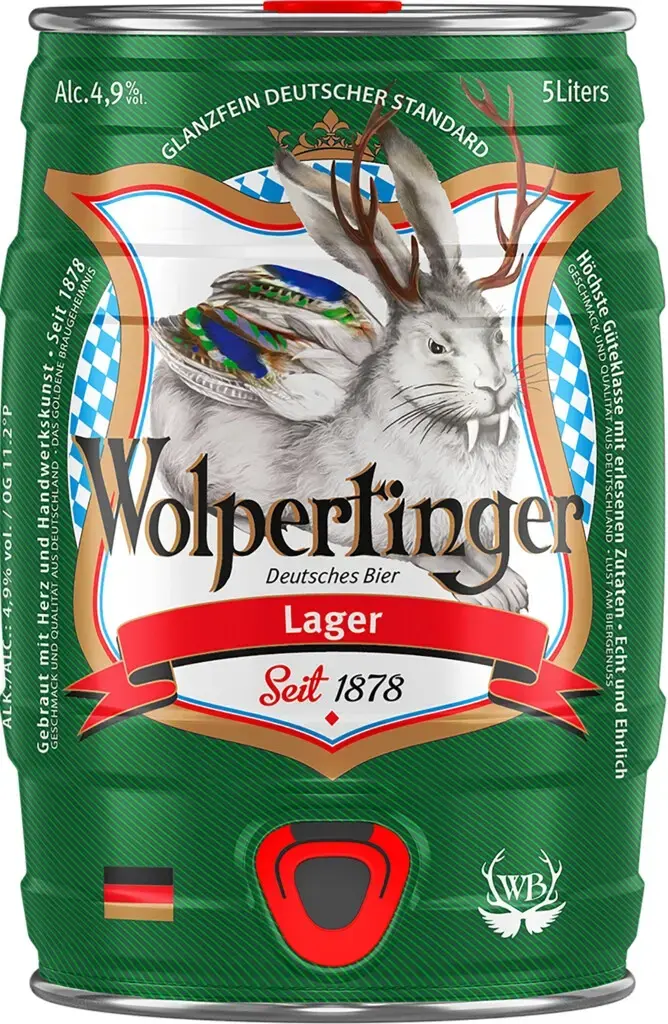 Пиво Wolpertinger Lager, mini keg, 5 л